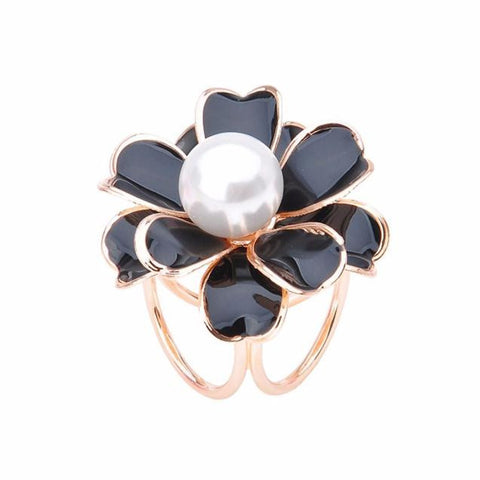 Tricyclic Camellias Pearl Scarf Buckle Brooch Holder Scarf Jewelry BK