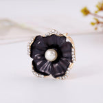 Tricyclic Camellias Pearl Scarf Buckle Brooch Holder Scarf Jewelry BK