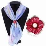 Tricyclic Camellias Pearl Scarf Buckle Brooch Holder Scarf Jewelry BK