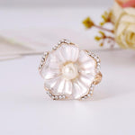 Tricyclic Camellias Pearl Scarf Buckle Brooch Holder Scarf Jewelry BK