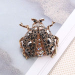 Women Scarf Ladybug Buckle Brooch Pin Fashion Rhinestone Inlay