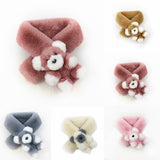 Winter Warm Children Faux Fur Scarf Solid Color Scarf Animal Bear Scarf Unisex