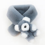 Winter Warm Children Faux Fur Scarf Solid Color Scarf Animal Bear Scarf Unisex