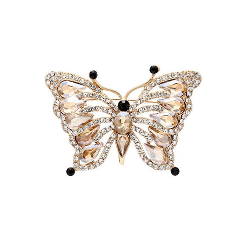 Fashion Full Color Butterfly Brooch Champagne Scarf Buckle Collar Button Lubricated luster beautiful and elegant type